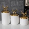 Banke golden deer antlers 02 min | بانکه سرامیکی 3 سایز شاخ گوزن رنگ سفید و طلایی