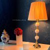 lampshade 3 | آباژور رومیزی سرامیکی سفید طلایی مدل نکسوس
