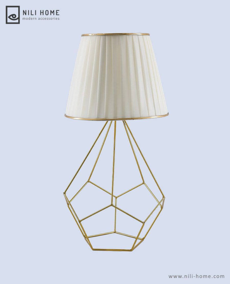 Table lamp 01 min | آباژور رومیزی فلزی مدل آرمیس رنگ طلایی