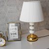 Table lamp 06 min | آباژور رومیزی سرامیکی مدل آتریسا رنگ سفید طلایی