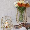 Set of vases and candles 02 min | ست گلدان و جاشمعی مدل درنیکا رنگ طلایی