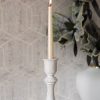 Candlestick 06 min | جاشمعی خراطی مدل افرا رنگ سفید
