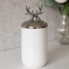 Silver deer antler banke 03 min | بانکه سرامیکی 2 سایز شاخ گوزن رنگ سفید و نقره ای