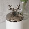 Silver deer antler banke 04 min | بانکه سرامیکی 2 سایز شاخ گوزن رنگ سفید و نقره ای
