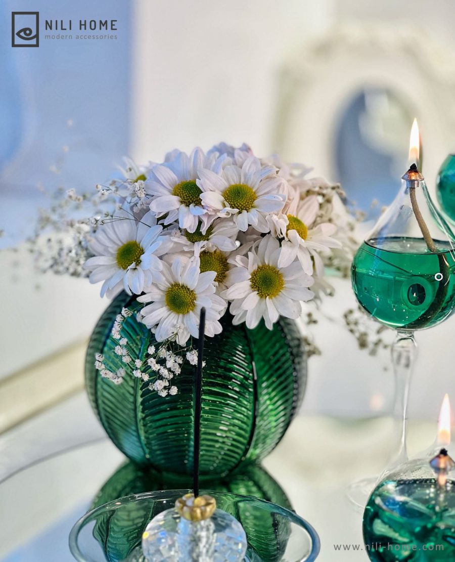لیلیوم 01 min | گلدان شیشه ای وارداتی مدل لیلیوم رنگ سبز